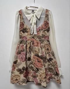 ワンピース レトロ 森ガール レースリボン 花柄のサムネイル