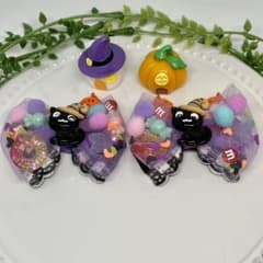 ハロウィンチュール＆ダブルリボンヘアゴム【002】のサムネイル