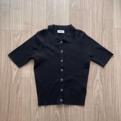 【美品】EVRIS エヴリス 3way ニットポロシャツ カーディガン ブラックのサムネイル