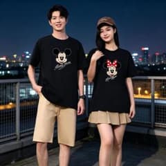 新品 ミッキー＆ミニー プリント 親子お揃いコーデ 半袖 T シャツ BX116のサムネイル