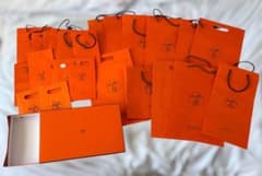 HERMES ギフトボックス セット オレンジ HERMES エルメスオレンジ ショップ袋とギフトボックスセット 25個