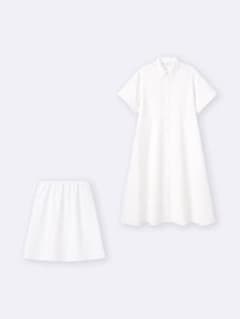GU 半袖 シャツワンピース ペチコート付きのサムネイル