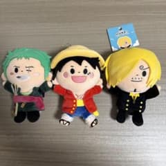 ワンピース　バンザイ！ぬいぐるみキーホルダー　ルフィ　ゾロ　サンジ　3体セットのサムネイル