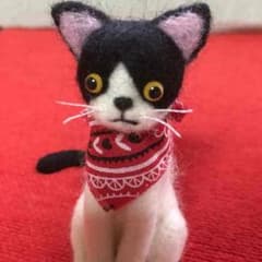 はち様専用羊毛フェルトブチ猫ちゃんのサムネイル