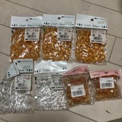 クラフトビーズ　12mm 14mm オレンジ　クリア　7袋セットのサムネイル