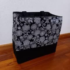 保冷エコバッグ(レース柄ブラック)のサムネイル