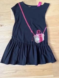 kate spade 黒 バッグプリント ワンピース 160のサムネイル