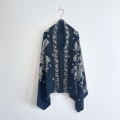【美品】45R 超ガーゼバンダナプリントストールポンチョ ストール ショール 美品】45R 超ガーゼバンダナプリントストールポンチョ ストール