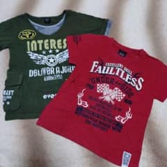 130センチ Tシャツ 2枚セット レッド　カーキのサムネイル