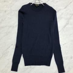 美品】Drawer 18G カシミヤシルクリブクルーネックニット ネイビー 1