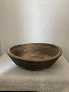 こね鉢　古道具　アンティーク　木製　木皿　蕎麦打ち　アート　無垢　木彫 こね鉢 古道具 アンティーク 木製 木皿 蕎麦打ち アート 無垢 木彫
