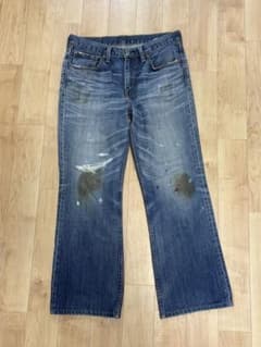Levi’s 707 フレアデニム W33 鬼ヒゲ フェード ペンキ グランジのサムネイル