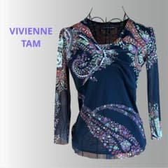VIVIENNE TAM】オリエンタル柄 パワーネット トップス シアー 裏地 