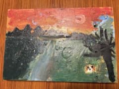 抽象画 絵画　多彩な色使いのサムネイル