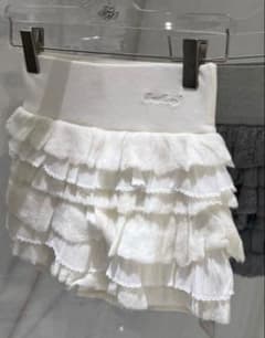 treat urself frill mini knit skirt 白 - メルカリ