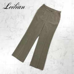 レリアン センタープレスストレートパンツ スラックス 薄手 茶色 9*BD539