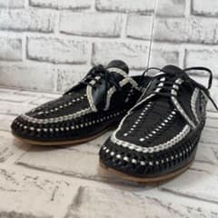 美品✨プラダ フラットシューズ 編み込み レザー ドレス 黒 23cm相当 