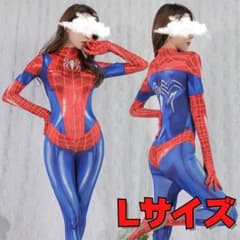 ○L size full body suit Spiderman red cosplay c