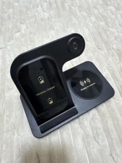 3-in-1 ワイヤレス充電器 スタンド型 ブラックのサムネイル
