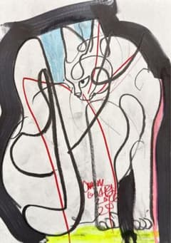 木原千春5分間ドローイング/CATエスキース2 - メルカリ