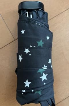 星柄 折りたたみ傘 ブラック グリーンのサムネイル