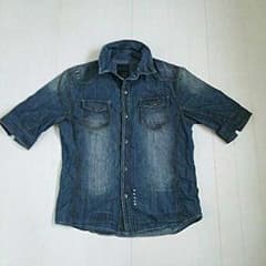 シャヒン様専用 men's 五分丈 ジーンズシャツ LLサイズ スリムタイプのサムネイル