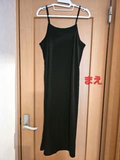GU リブキャミソールワンピース 09 BLACK XLのサムネイル