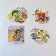 ポケモン ワニノコ チコリータ ヒノアラシ 韓国限定 30周年ロゴ ステッカー ポケモン30周年 ステッカー ワニノコ ヒノアラシ チコリータ 韓国限定
