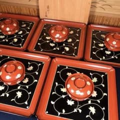 春日大塗師 堀部亘哉 明月院家具 明月椀揃え 膳 共箱 春日大塗師 堀部亘哉 明月院家具 明月椀揃え 膳 共箱 - メルカリ