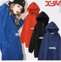 X-girl ANORAK SWEAT DRESS RED 赤のサムネイル