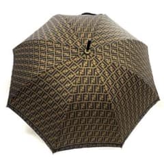 T06/106 FENDI フェンディ 長傘 雨傘 ズッカ柄 FF柄 ブラウン - メルカリ