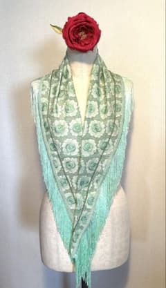 フラメンコ 衣装 シージョ 花柄刺繍レース ミントグリーン 訳アリ