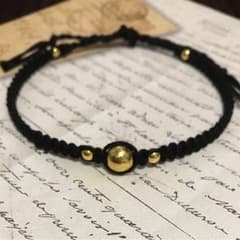 Black friendship bracelet anklet