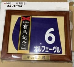 レア オルフェーヴル 2013年有馬記念G1ゼッケン サイン入り 池添謙一 競馬 オルフェーヴル 有馬記念 2013 勝利馬 池添謙一 額入り ミニゼッケン