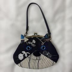 ハンドメイド ミナペルホネン パッチワークポーチ ねこ - メルカリ