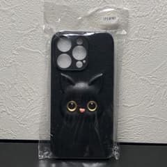 입체 고양이 짱 아이폰 케이스·iPhone 14 Pro·블랙·옐로우, 블랙