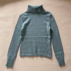 美品✨ アンタイトル 水色 タートルネック セーター ウール100% 長袖のサムネイル