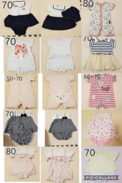 シーズンオフのためお安く　夏用ロンパース　セット　まとめ売り　女の子　50～70のサムネイル