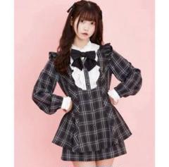 シークレットハニー セットアップ チェック シークレットハニー Secret Honey 半袖レースラッフル