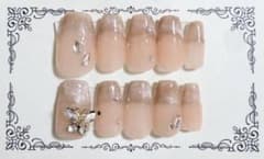 ハンドメイド ネイルチップ バレリーナ マグネット フレンチ ワンホンのサムネイル
