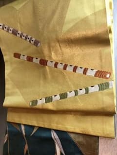 丸得 JO24珍しい笛柄 買い足し限定Sale 古手 アンティーク名古屋帯 