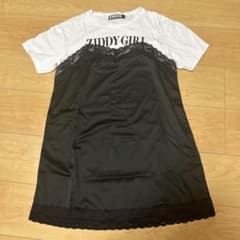 ZIDDY⭐︎レースキャミ重ね着風 半袖ワンピース150