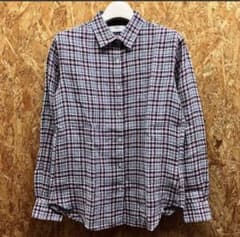 ユニクロ UNIQLO シャツ チェック柄 レギュラーカラー 長袖 麻100%のサムネイル