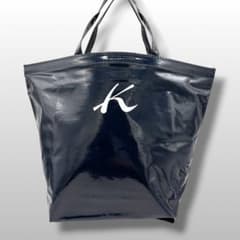 未使用級 Kitamura キタムラ トートバッグ エナメル ネイビー Kロゴ