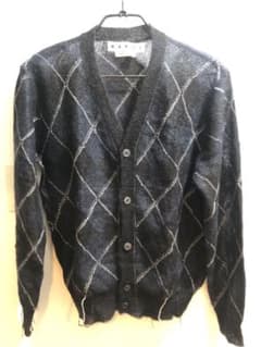MARNI アーガイルカーディガン　ブラックネイビーのサムネイル
