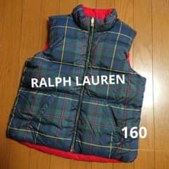 ラルフローレン ダウンベスト 160 キッズ XL チェック 赤 緑 - メルカリ