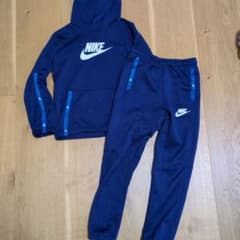 Nike フード付きジャージ 140/68 ネイビー　セットアップのサムネイル