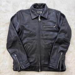 美品】RADIALL カウハイド レザージャケット 襟付 ライダース 黒 M 