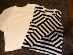 無印ボーダーTシャツ＆ユニクロTシャツ 2枚セットのサムネイル