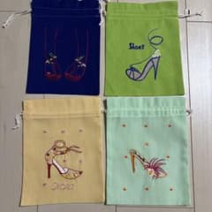 靴の刺繍入り 巾着袋 4枚セット ベトナム購入 - メルカリ